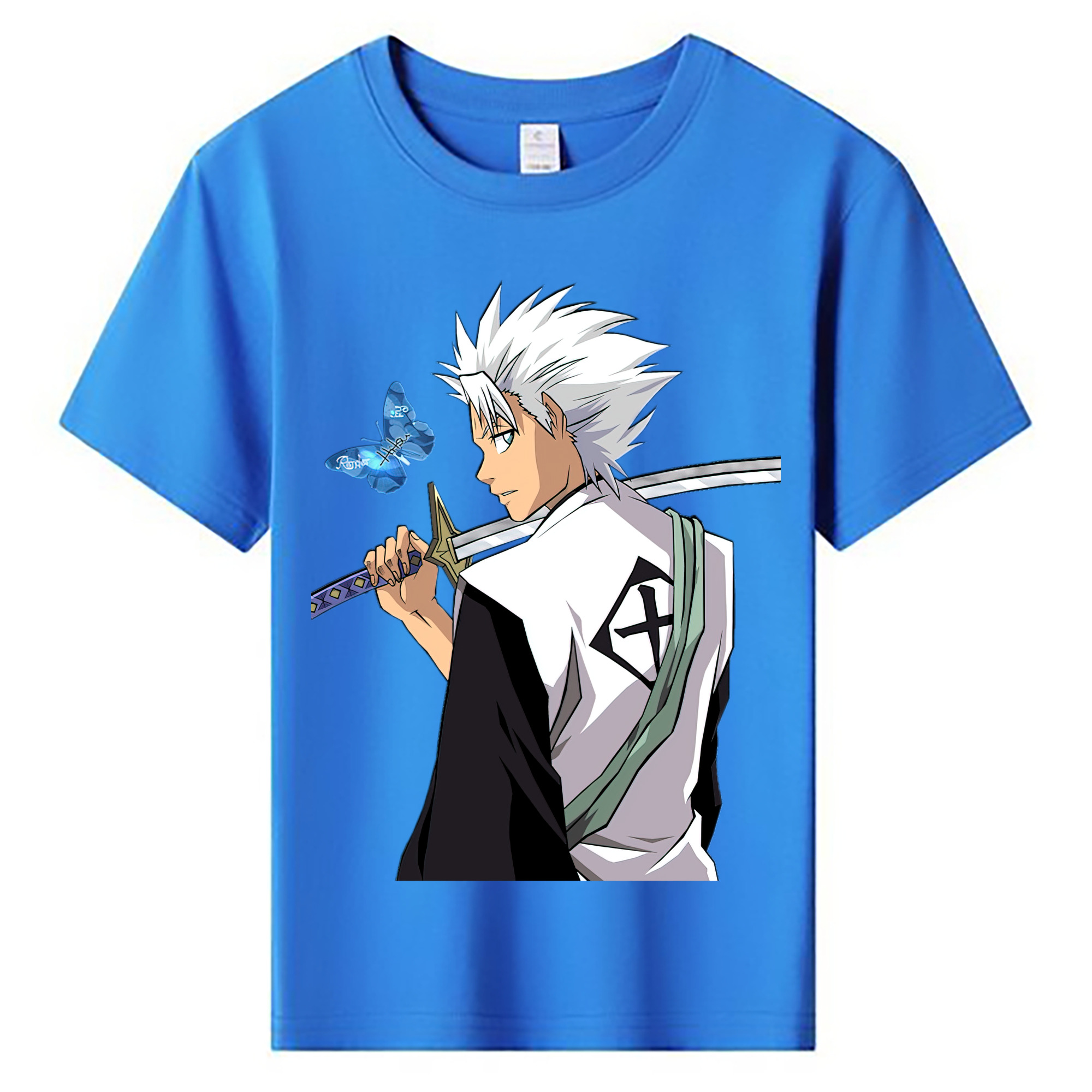 （画像用） ブリーチ 日番谷冬獅郎（ひつがや とうしろう） BLEACH Hitsugaya Toushirou 綿100％キッズTシャツ（フロントプリント）